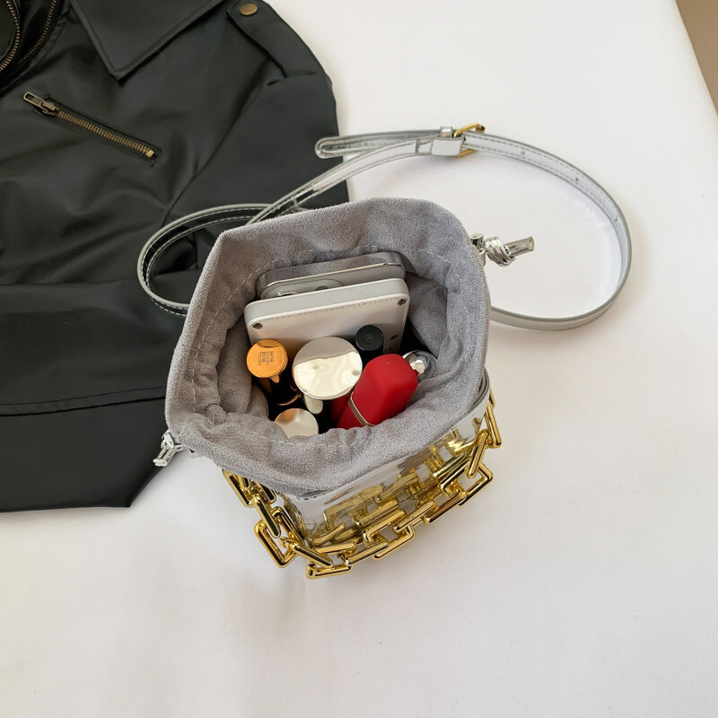 Mini caixa de couro envernizado Crossbody Bags para mulheres, cordão, doces, bolsas de ombro, viagem feminina, bolsa transversal, verão, 2024