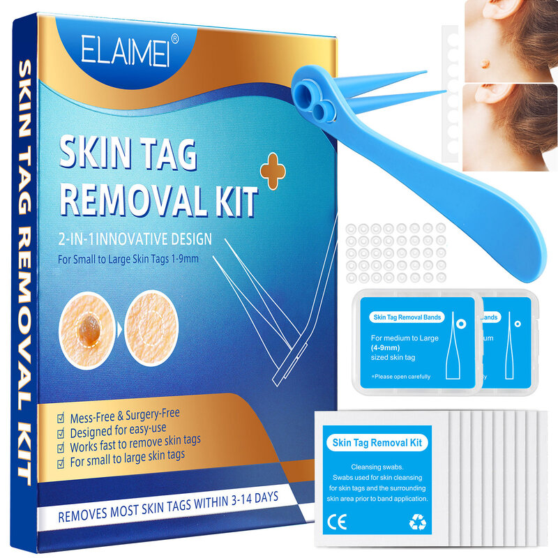 Skin Tags Verwijderen Kit 2 In 1 Skin Tags Remover Bands Kit Reliableto Grote Huid Tags Reparatie Huidverzorging Producten Voor 2-8Mm