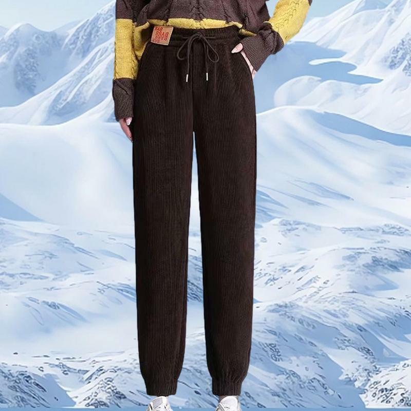 Alta cintura composta velo forrado moletom para mulheres, calças de jogging, corredores térmicos, esqui, caminhadas, corrida, inverno