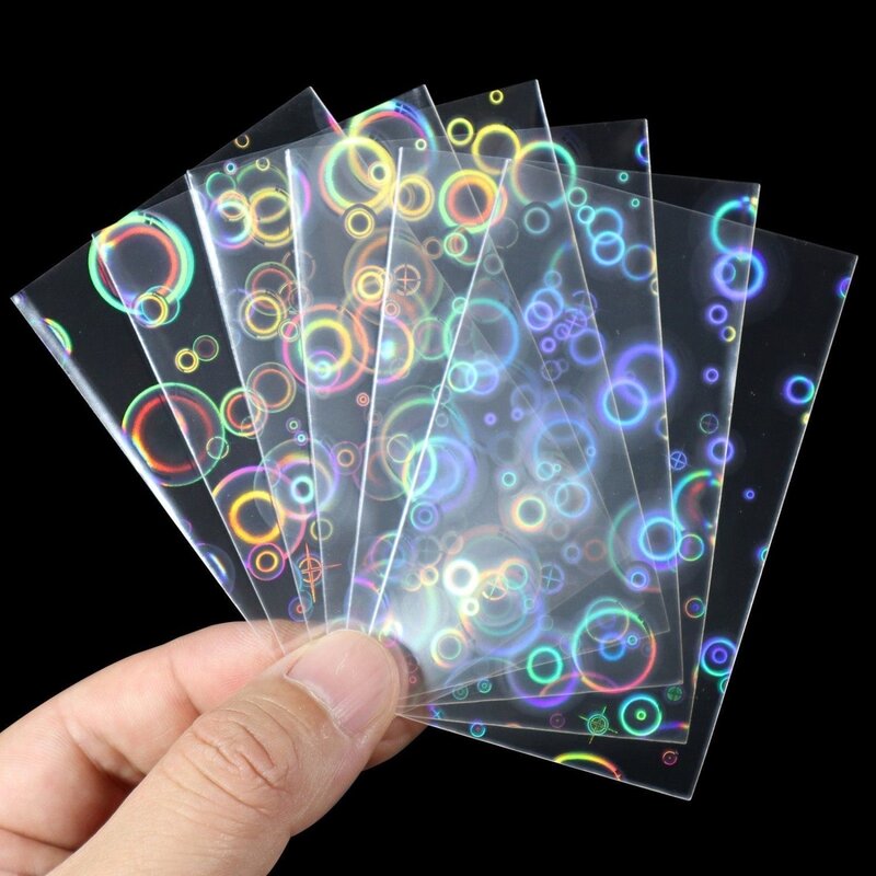 50 buah/lot lengan muatan atas Laser Foil gelembung untuk penutup pelindung perisai kartu perdagangan kartu permainan papan YGO