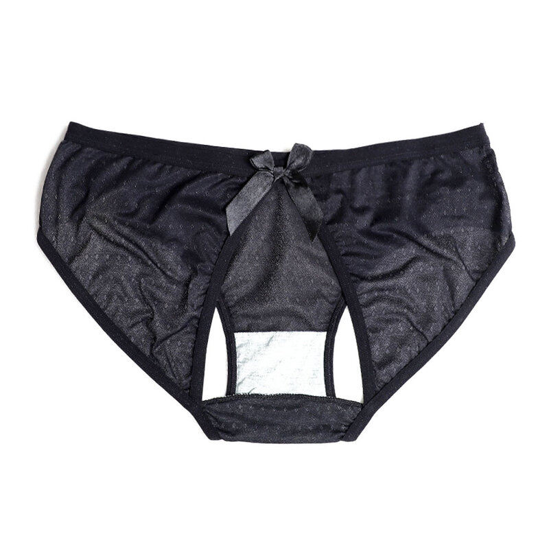 Culotte en dentelle ajourée au dos pour femmes, sous-vêtements ouverts à l'entrejambe, lingerie transparente, culotte séduisante, 7.0