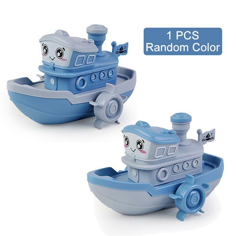 Zabawki do kąpieli dla niemowląt urocza kreskówka statek łódź nakręcana zabawka zabawki nakręcane dzieci zabawki wodne gra plażowa do pływania dla dzieci prezenty zabawki dla chłopców