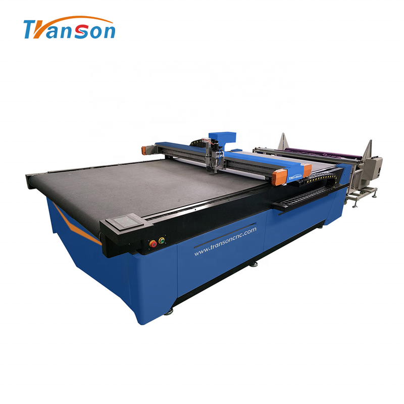 Transon 1625 High Speed CNC Round Knife Cutting Machine for Leather Fabric Cloth Sofa Carpets Automatic Computer Control Cutting