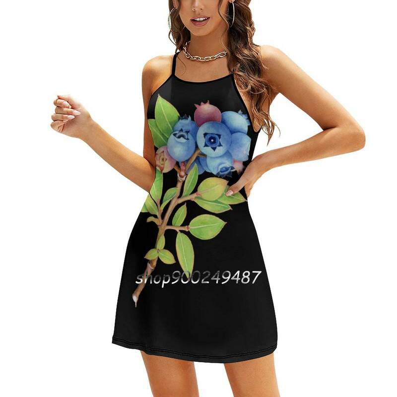 Женское платье на бретельках с рисунком, летнее платье с ремнем, чернилами, Мейн, акварелью
