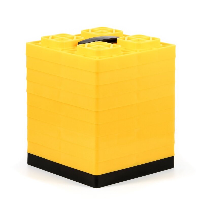 Camco ยึด RV leveling Blocks-การออกแบบที่เชื่อมต่อกัน-8.5in x 8.5in x 1in, 10แพ็ค, สีเหลือง (44514)