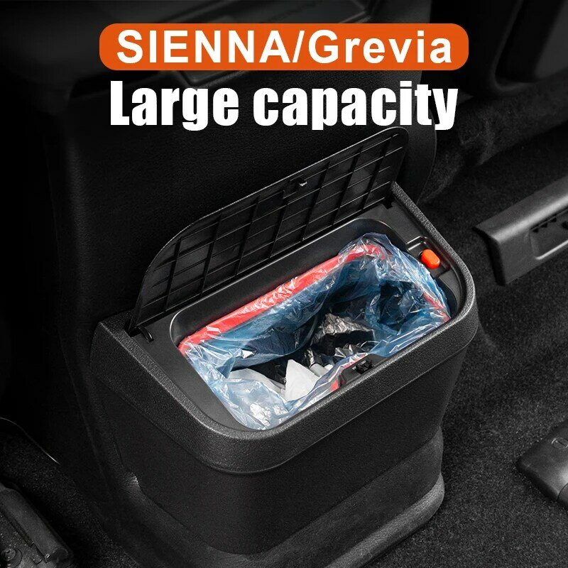 Cubo de basura para coche, accesorios para Toyota Sienna 2021-2024, modificación de Sienna, caja de utilidad impermeable, actualización de coche