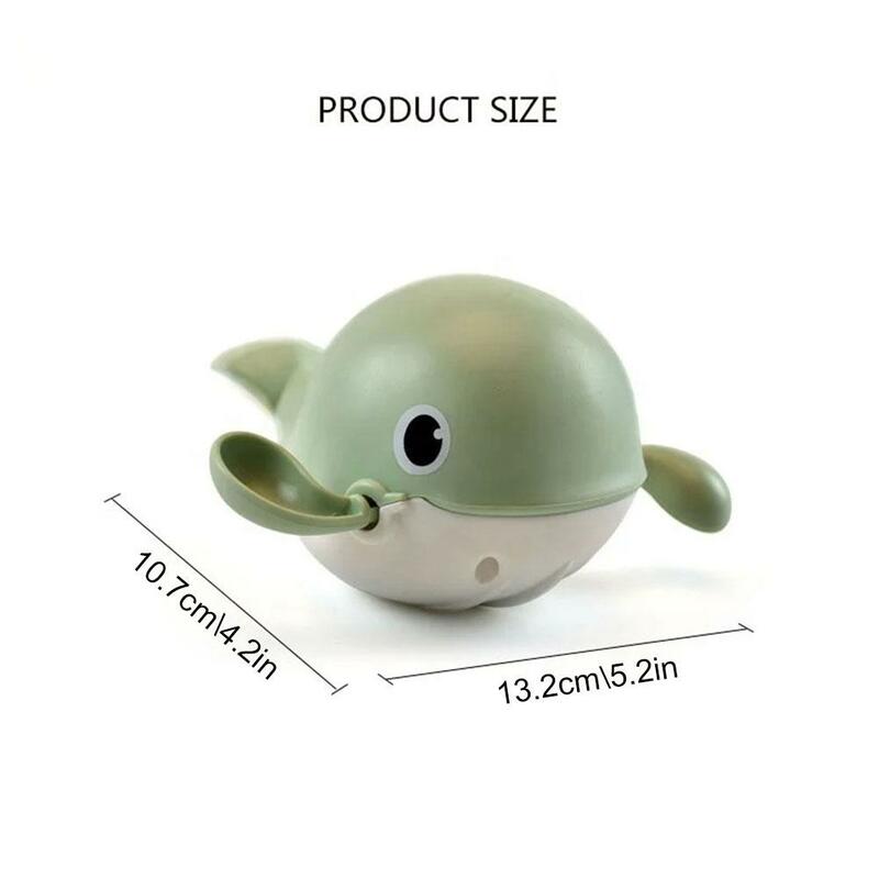 1 buah mainan mandi bayi rantai air Jam mandi lucu mainan ikan paus renang balita mainan klasik untuk anak-anak bermain air