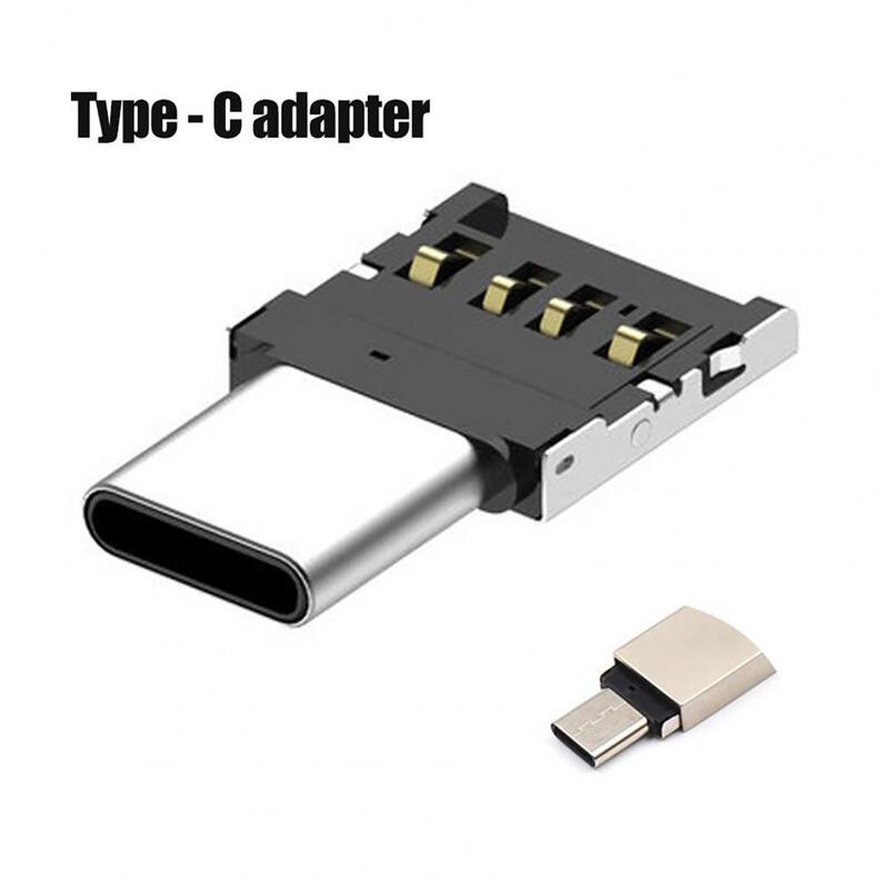 Konverter OTG portabel Mini tipe-c ke USB, konverter berguna Anti karat, pengisian daya cepat, Anti karat, konverter OTG ke USB