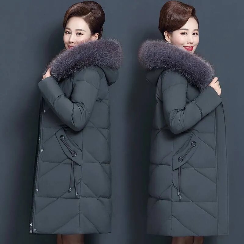 6XL kobiet w średnim wieku zimowy płaszcz bawełniany 2023 nowa matka puchowe kurtki damskie zimowe bawełniane watowane kurtki ciepłe grube parki