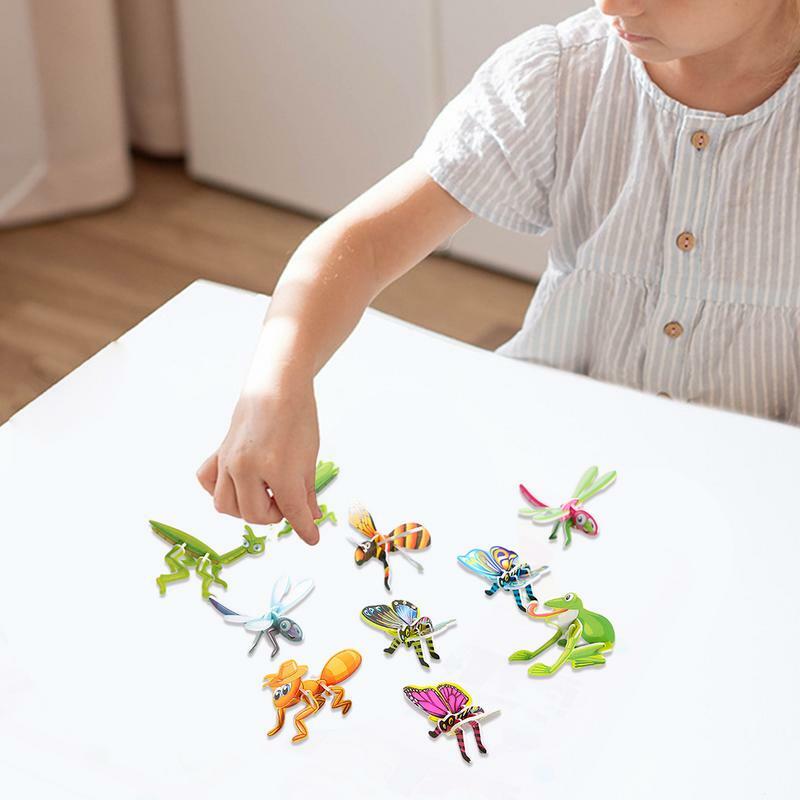 Puzzle hewan 3D untuk anak-anak, mainan teka-teki 3D, teka-teki asah otak, mainan aktivitas Stem, mainan edukasi