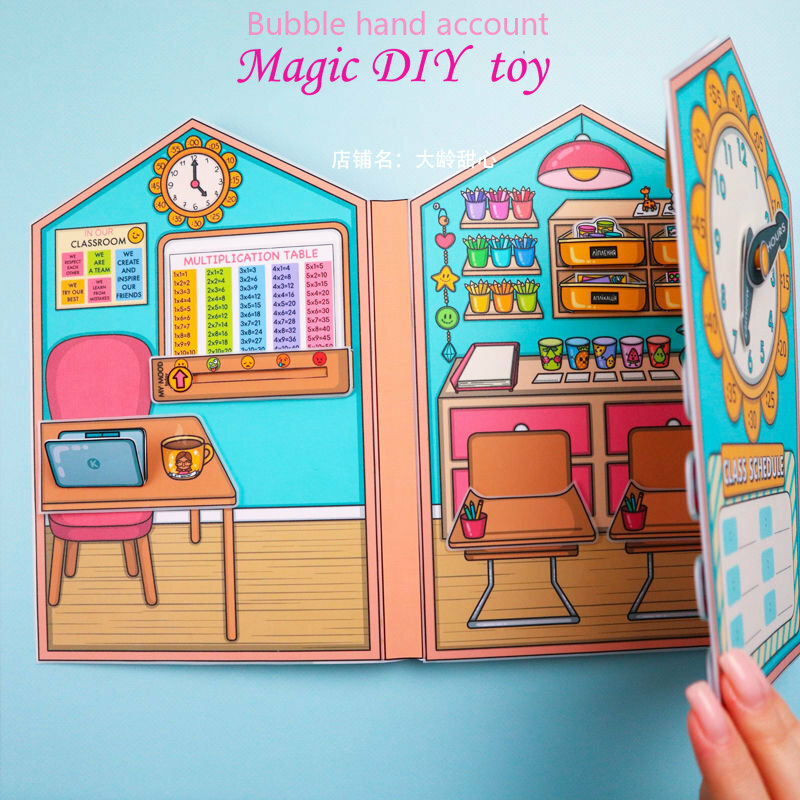 Symulacja szkolna cicha książka edukacyjna dla dzieci wczesna edukacja ręczna interakcja rodzic-dziecko Diy zabawka pakiet materiałów