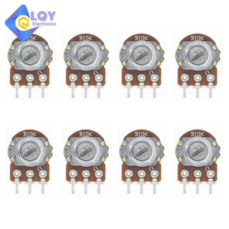 LQY 10PCS WH148 B1K B2K B5K B10K B20K B50K B100K B500K 3Pin Linear Potentiometer 15mm Shaft With Nuts And Washers