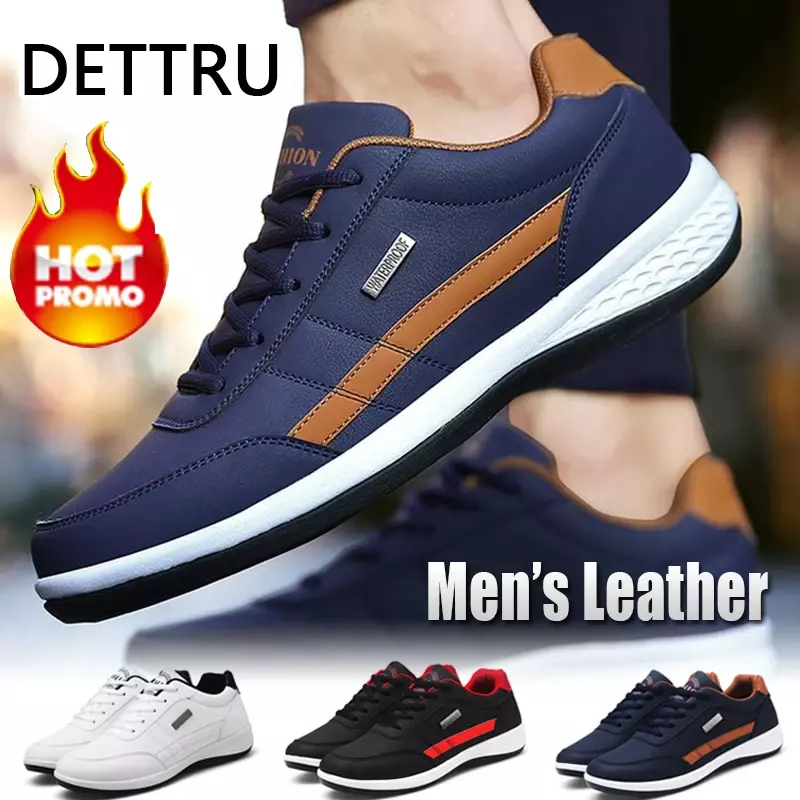 Zapatos de cuero de marca de lujo para hombre, zapatillas informales de tendencia inglesa, calzado de ocio transpirable