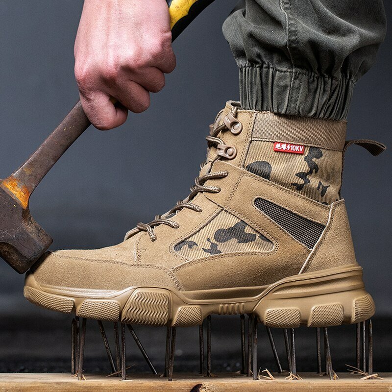 Bottes pour hommes en plein air chaussures de sécurité anti-crevaison chaussures à bout en acier le travail de sécurité de protection indestructible de combat du désert
