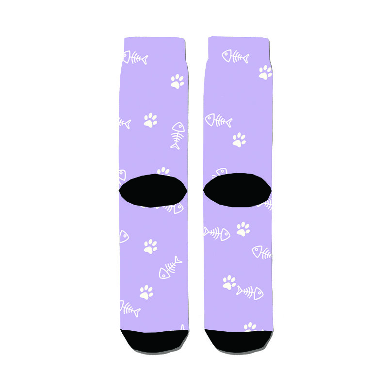 Custom Novelty Socks Cat 3D Print Men/Women Socks Casual Funny DIY Personalized Photo Logo Pet Long socks Gifts