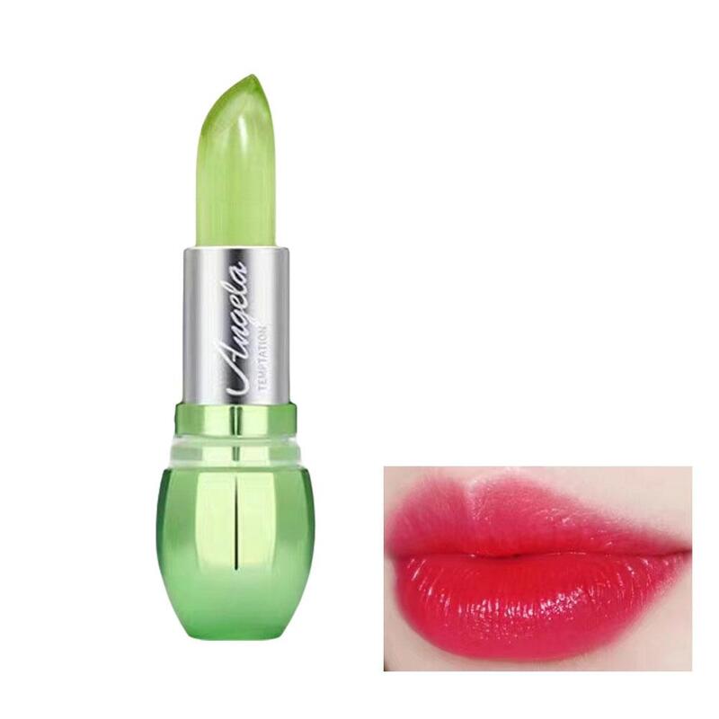 Aloe Vera Jelly Color Changing Lipstick Moisturizing Waterproof Fade Aloe Changing Lip Color Vera Jelly Balm Pink Does Not Y7H9