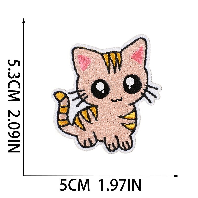 New Animal Kitten Cat DIY Emblem Label Badge Embroider Patch for Clothing Hat Bag Pants Jean Fabric Sticker Decoration Accessory