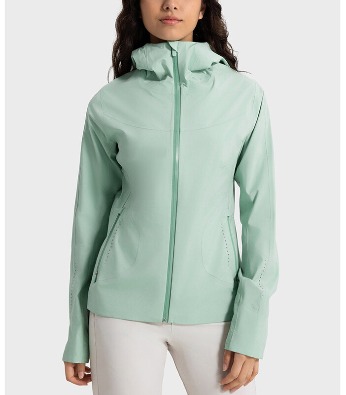 여성용 방수 방풍 지퍼 재킷, 가벼운 야외 하이킹 캠핑 후드 등산 의류