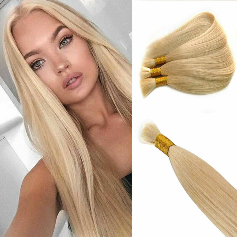 Double Drawn Straight #613 Blonde Brown #1B Natural Color Braiding Hair Bulk No Weft Raw Unprocessed Human Hair Bulks 1 bundels