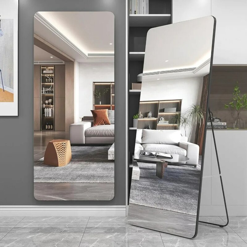 Full Length Mirror with Lights,63"x20" Floor Mirror Dimming & 3 Color Lighting,Full Body LED,Wall Mounted Lighted Mirror