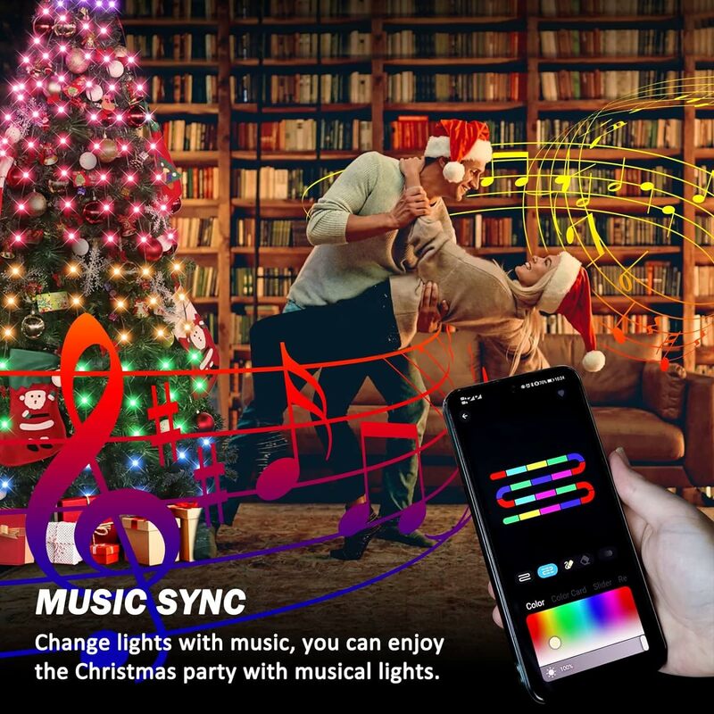 Rgbic Weihnachts baum Lichter DIY führte Lichterkette Lichter mit Smart App & Fernbedienung Girlande für Garten party Hochzeit im Freien