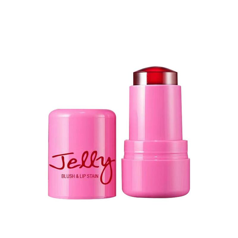 Fruit Jelly Powder Blusher Lazy People Lip Gloss Stick to Highlight Even Apply Face Lipstick Makeup Blush Easy Skin D2W6