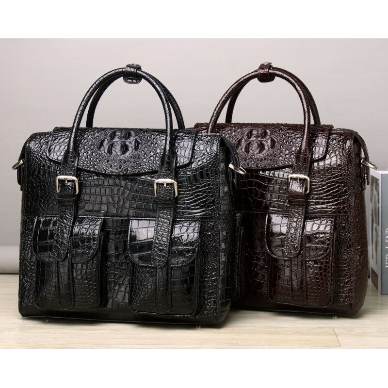 Luxury Business Men's Briefcase High Quality Fashion Single Shoulder Bag Genuine Leather Large Capacity Trend Crossbody Handbag