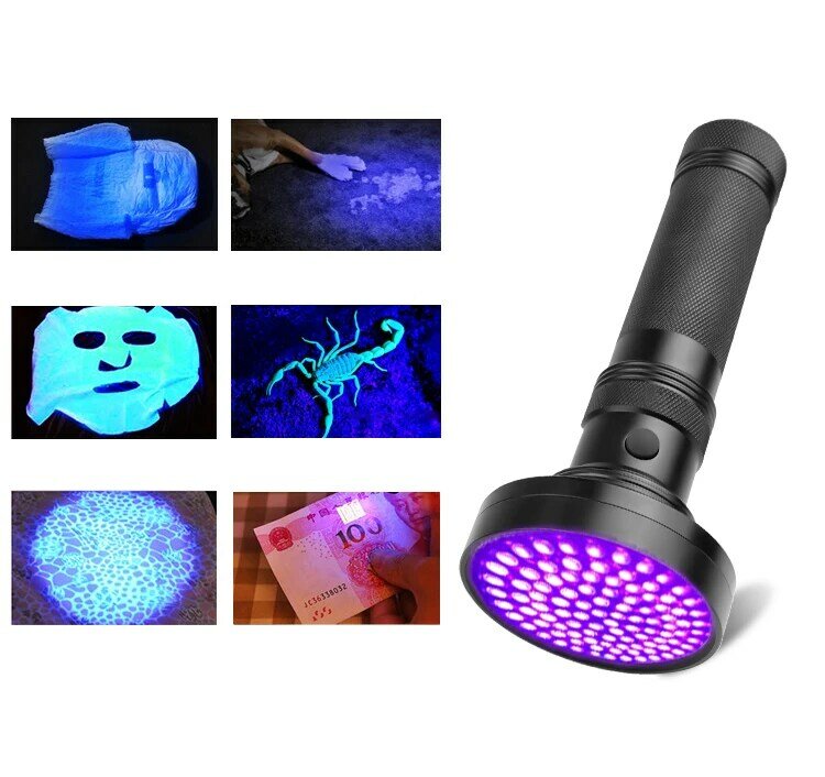 Torcia UV 21/51/100 LED UV Light 395nm torce UV torcia ultravioletta rilevatore di luce nera per animali domestici secchi macchie di urina Bug