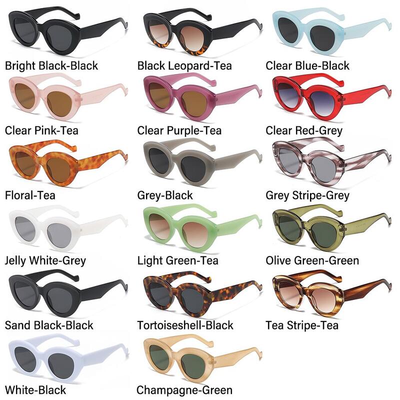 Gafas de sol ovaladas con montura gruesa, lentes de gran tamaño, a la moda