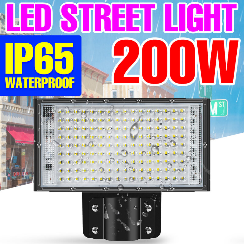 Lampione stradale a LED IP65 faretti impermeabili proiettore a LED per illuminazione esterna riflettore luci di inondazione lampada da parete esterna 200W