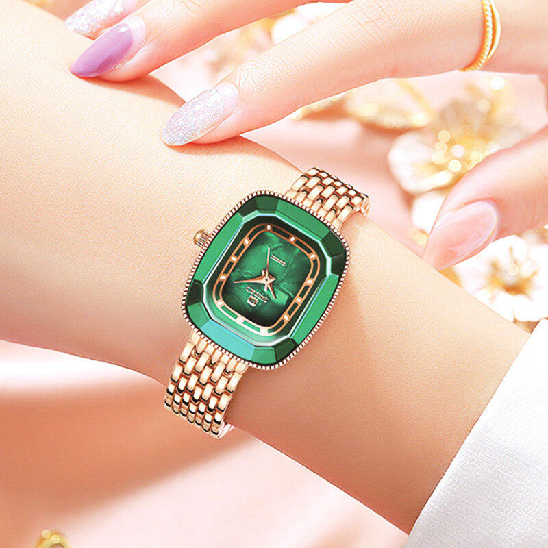 Женские кварцевые часы, водонепроницаемые часы с бриллиантами, роскошный бренд, кожаный ремешок, повседневные блестящие наручные часы со звездой