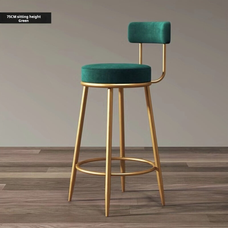Lekka luksusowa krzesło barowe nowoczesna prostota żelazna sztuka wysoki stołek stołek barowy domowa z oparciem skórzanym krzesłem w stołku roboczym