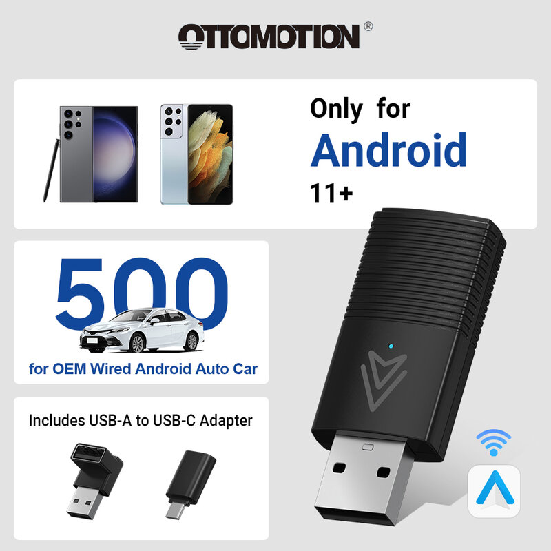 Mini Wireless Android Auto Adapter Smart Systems of The Wired Android Auto Car Accessories For Google Samsung Android 11.0 Phone