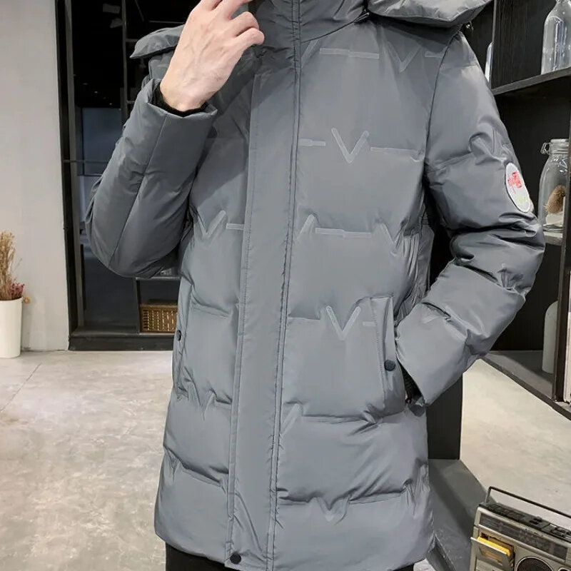 New 2024 down Jacket Men MidLength Windproof Waterproof Winter Extremely Cold Young and Middle-Aged Thickened Coat Wash-Free