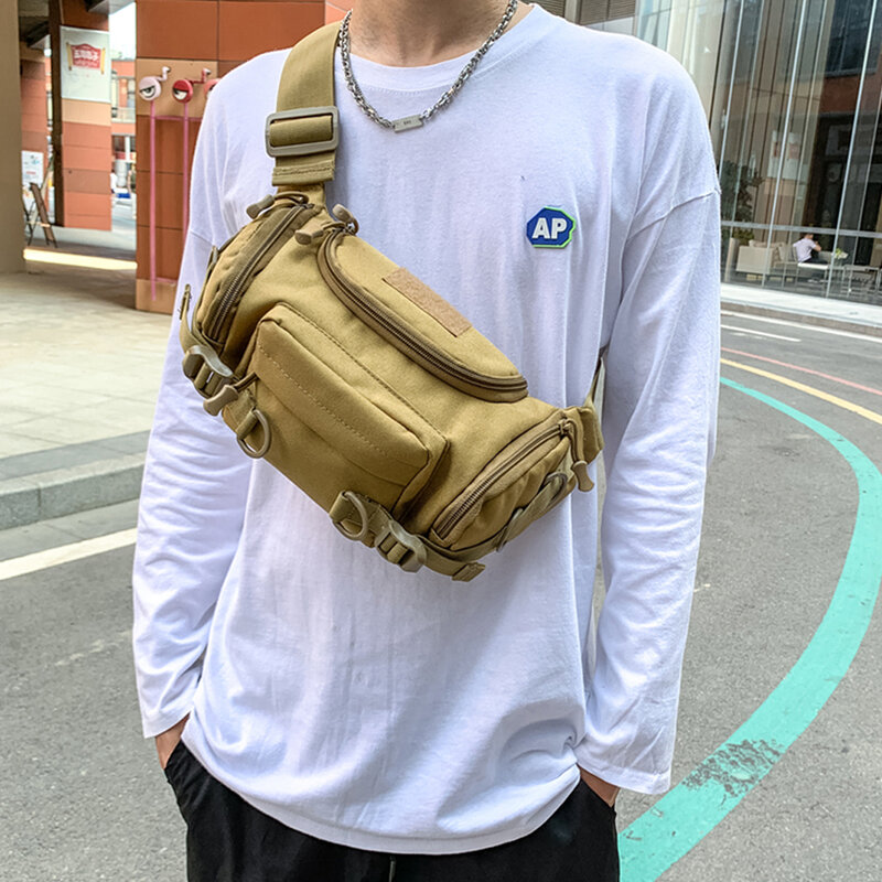 1000D Waterproof Oxford Men's Belt Fanny Pack Shoulder Messenger Bag Tactical Chest   Bags