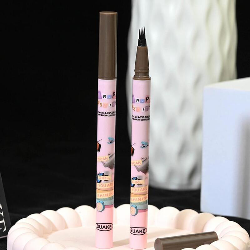 Beginner-friendly Brow Pencil Waterproof Micro Fork Tip Eyebrow Pencil for Women Long-lasting Brow Contouring Pen for Defined