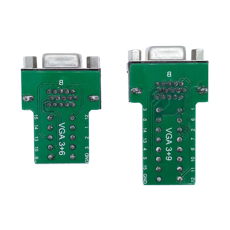 10pcs VGA terminal VGA solderless connector 3+6 3+9 male and female docking display three rows D-SUB 15pins with shell