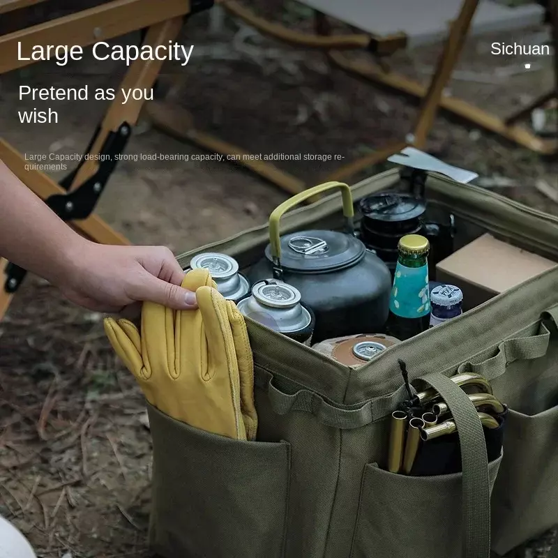 حقيبة تخزين متعددة الوظائف للتخييم ، منظم أدوات خارجية ، سعة كبيرة