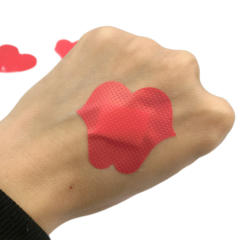 20 pz traspirante cuore rosso cerotto impermeabile pied plast a forma di cuore bambini bambini Patch pelle simpatico cartone animato PE benda adesiva
