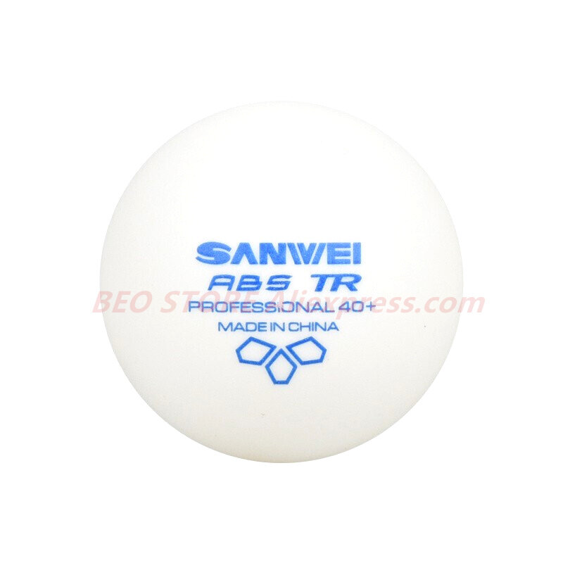 SANWEI-pelota de tenis de mesa 3-star TR, Material plástico ABS, entrenamiento profesional, más de 40 pelotas, 100