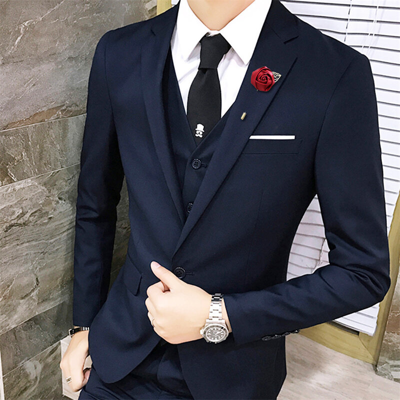 1 szt. Męski garnitur broszki z różanym kwiatem butonniere męskie szpilki do krawata wstążka materiałowa odzież sukienka dekoracja na przyjęcie ślubne sprzedaż hurtowa