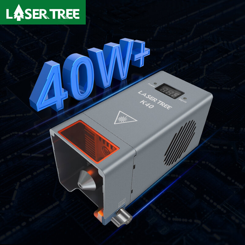 LASER TREE K40 Laser Module 40W Optical Power with Air Assist Laser Head 450nm TTL Blue Light for Engraver Cutting Wood Tools