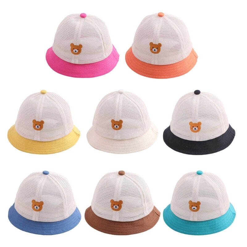 유아 봄 모자 챙이 넓은 아기 어부 모자 통기성 메쉬 보닛 어린이 모자