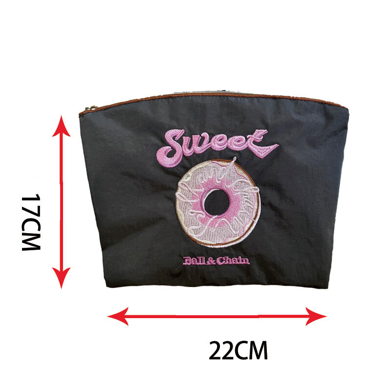 Japanese Ball Embroidered Nylon Shopping Bag for Women Simple Portable Cosmetic Bag, Niche Environmentally Friendly Mini Fashion