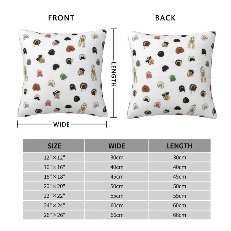 Moira's Wigs Pattern Square Pillowcase Pillow Cover Polyester Cushion Zip Decorative Comfort Throw Pillow for Home Sofa