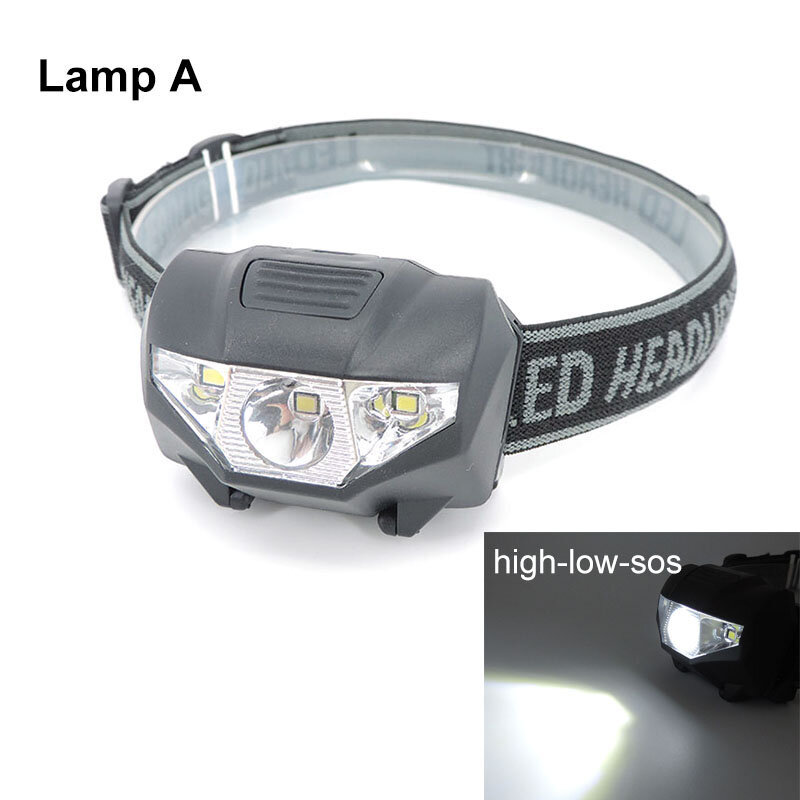 강력한 소형 3 LED 헤드램프, 헤드라이트 헤드 토치 라이트, AA AAA, 레드, 화이트, 밝은 전면 손전등, 하이킹 캠핑 램프