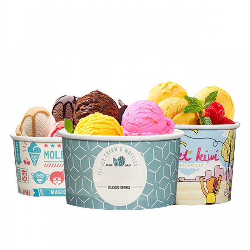 Customized productLOKYO high quality disposable icecream paper cup tub beverage dessert shop ice paper bowl