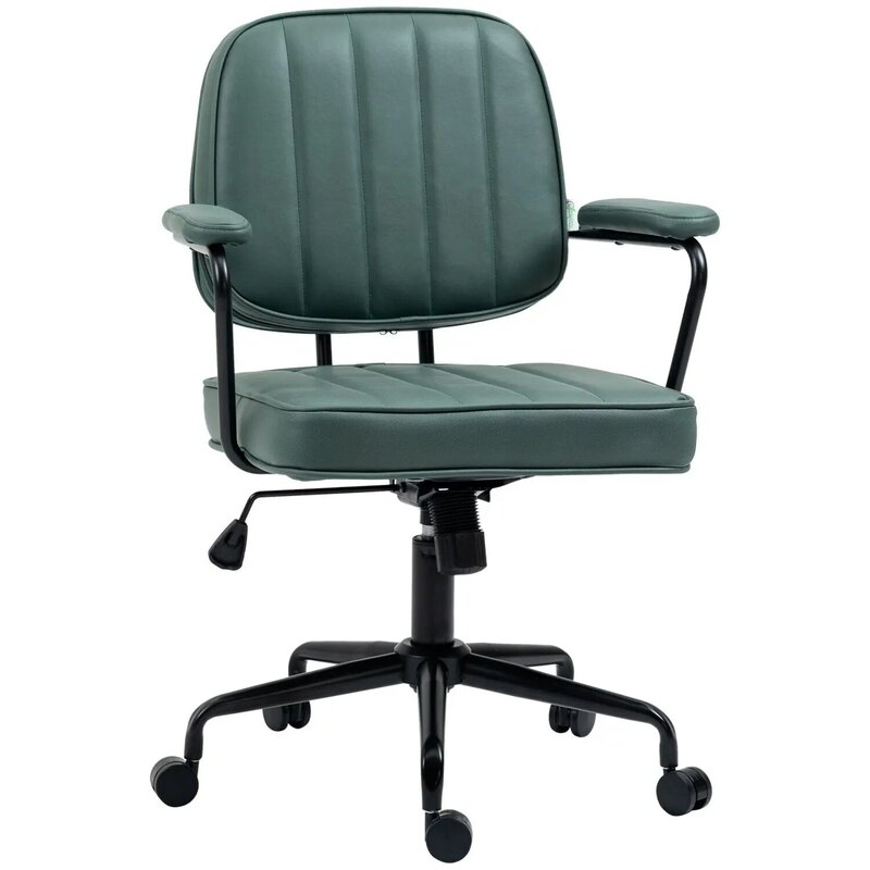 Kursi kantor rumah Vinsetto hijau kemiringan dan tinggi yang dapat diatur dengan desain ergonomis dan sandaran jaring bersirkulasi