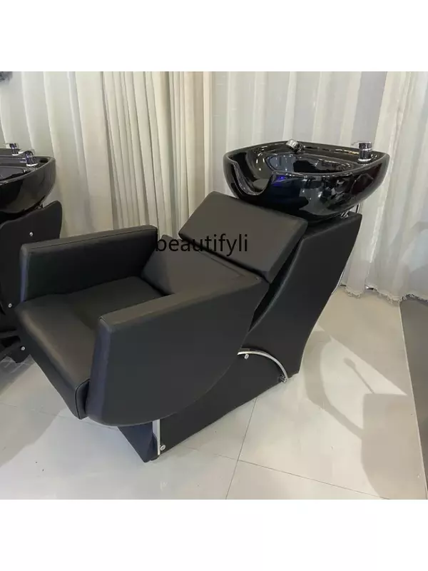 Shampoo Chair Hair Dedicated Space Saving Flushing Bed Cosmetology Shop Sitting Half Lying Shampoo Chair