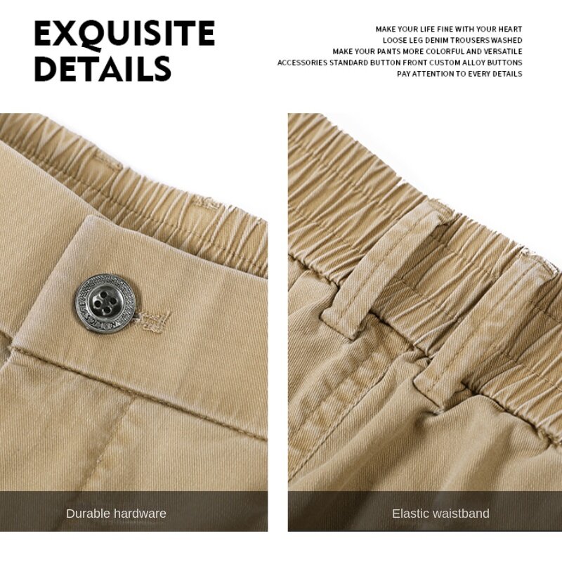 Outdoor Work Pants, Straight Leg Trousers, 97.2% Cotton, Men's Twill Pants, Breathable, Durable Casual Trousers.28-38